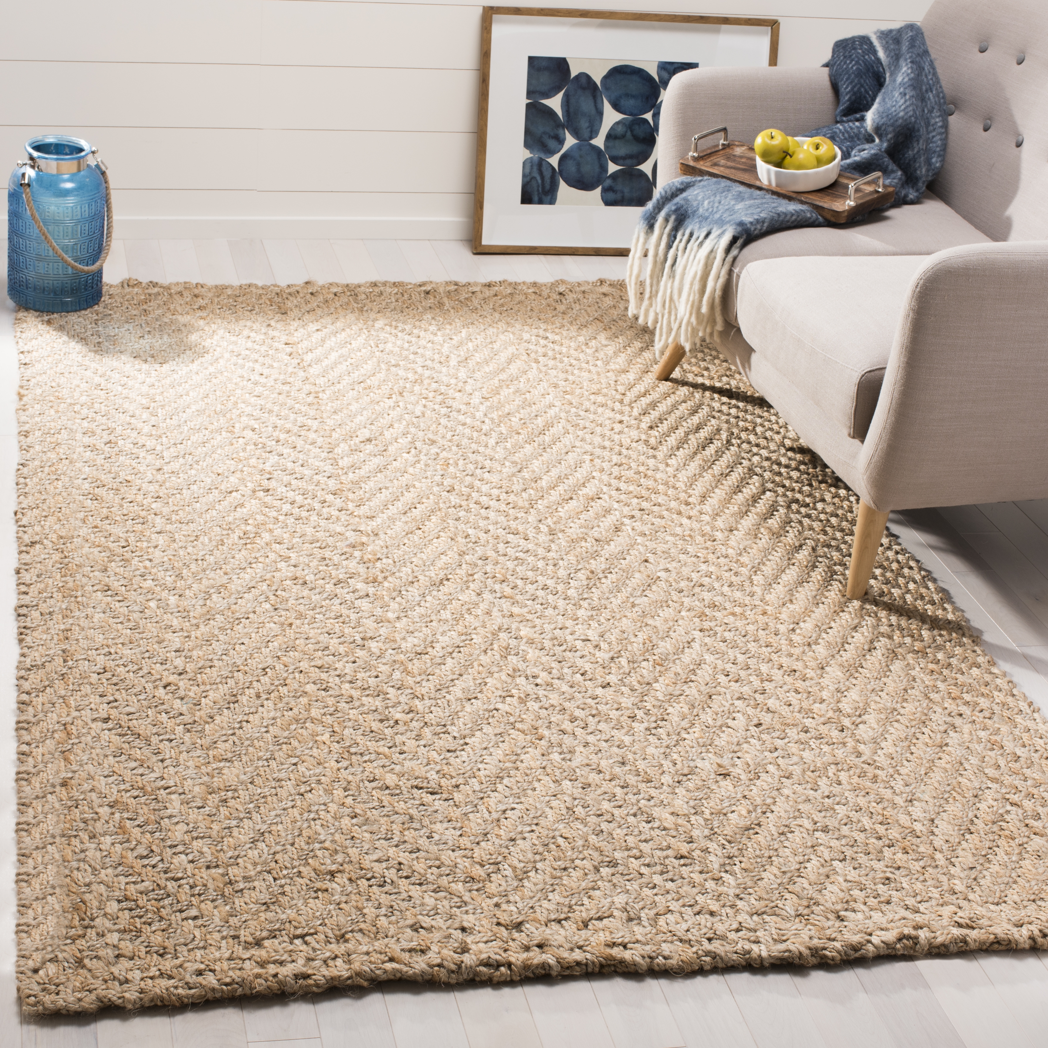 Arlo Home Hand Woven Area Rug, NF265A, Natural,  3' X 5' - Image 1