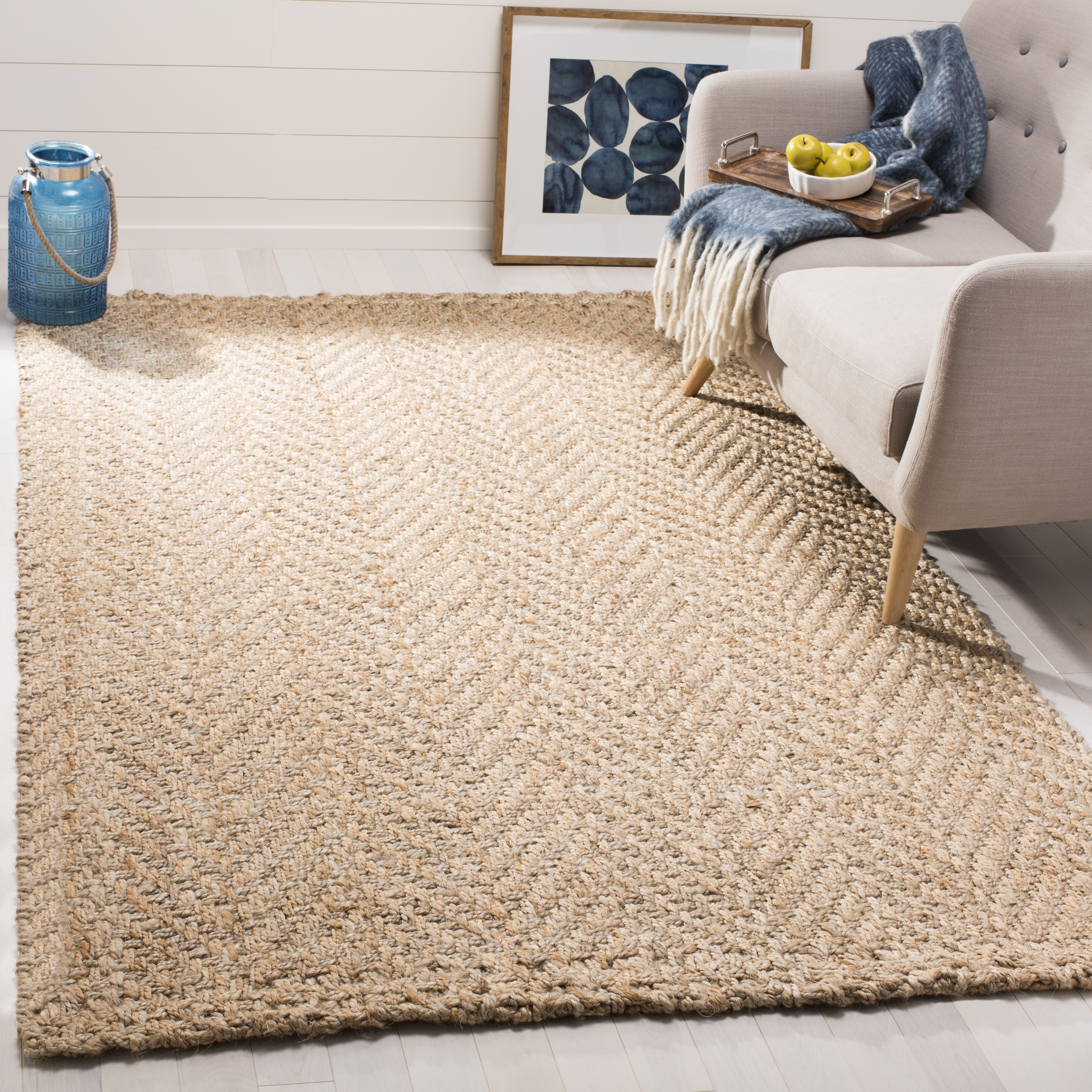 Arlo Home Hand Woven Area Rug, NF265A, Natural,  5' X 8' - Image 1