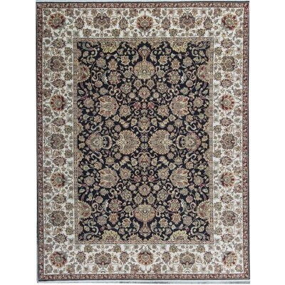 One-of-a-Kind Sona Hand-Knotted Black / Cream 9'2" x 11'11" Wool Area Rug - Image 0