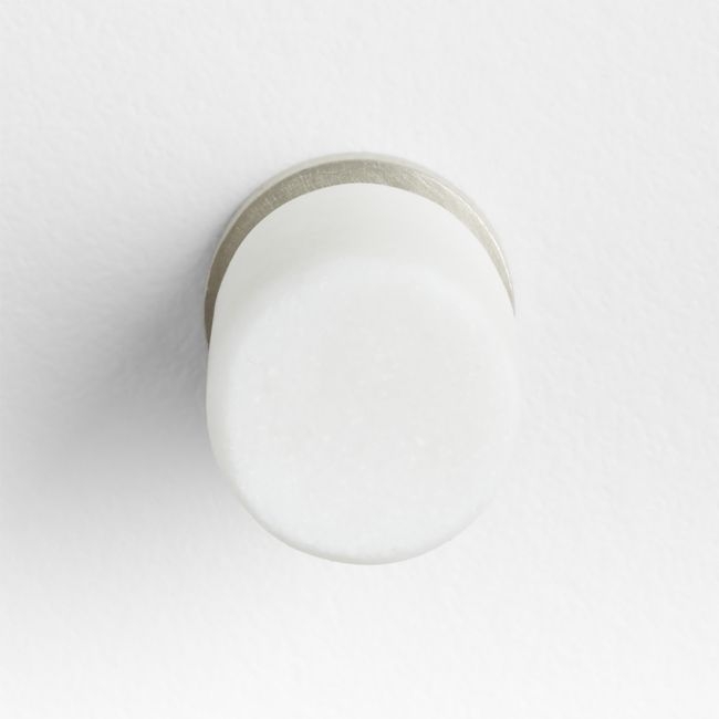 Modern Marble Silver Cabinet Knob - Image 0