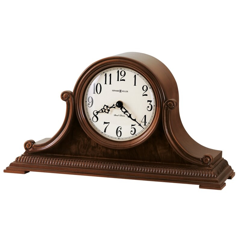 Howard Miller® Albright Chiming Quartz Mantel Traditional Analog Tabletop Clock in Windsor Cherry - Image 0