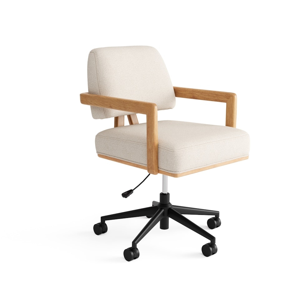 Aquila Office Chair - Ivory Wool Bouclé - Image 0