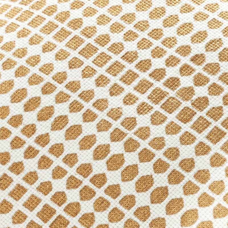 16" Pentagrid Block Print Gold Pillow with Down-Alternative Insert - Image 4