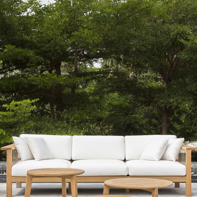 OASIQ Maro Teak Patio Sofa with Sunbrella Cushions - Image 0