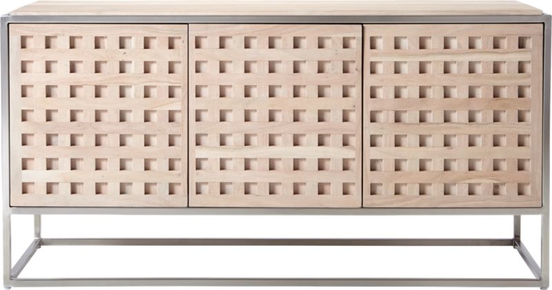 Cut Out Wood and Metal Credenza - Image 2