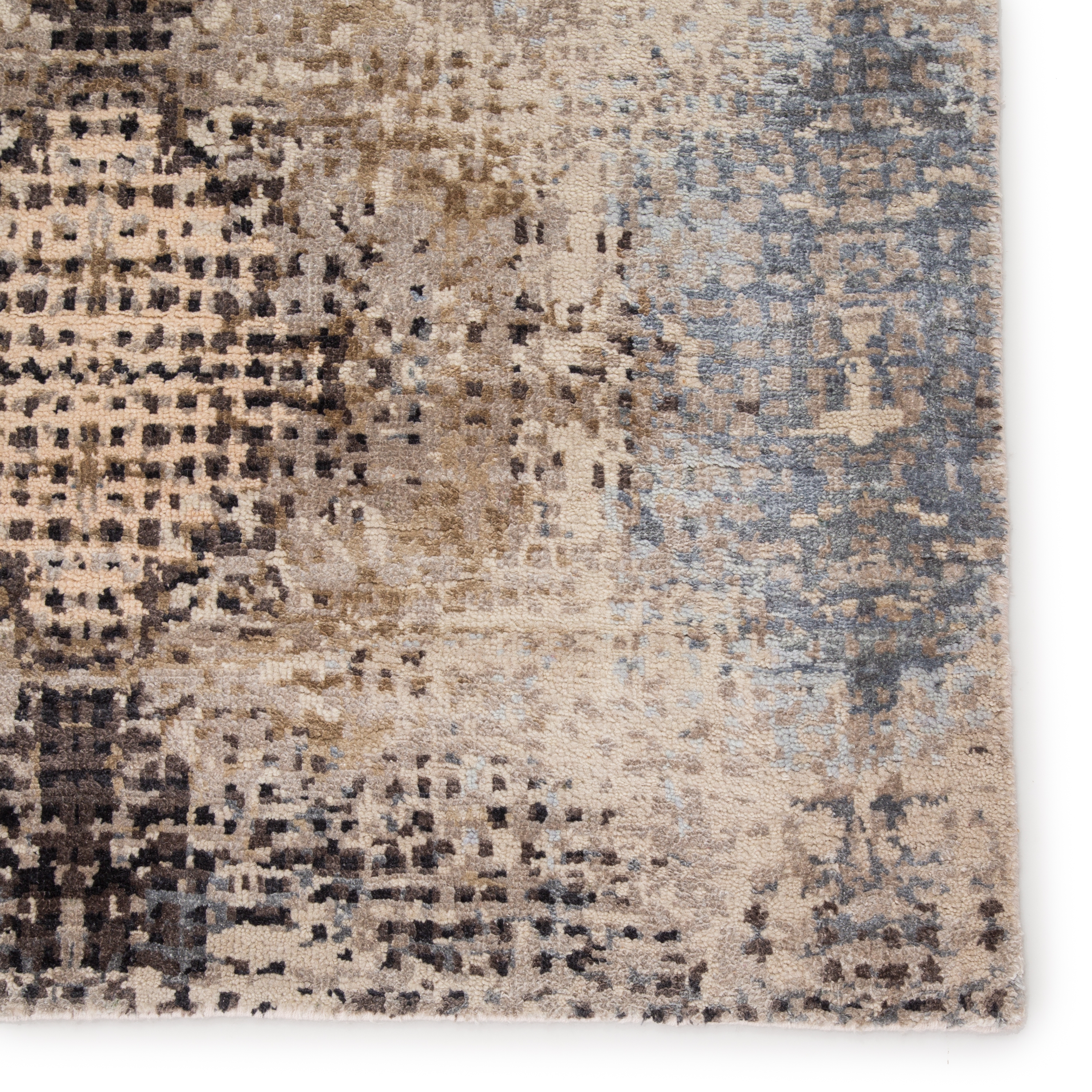 Kavi by Lucida Hand-Knotted Dot Beige/ Light Blue Area Rug (6'X9') - Image 3