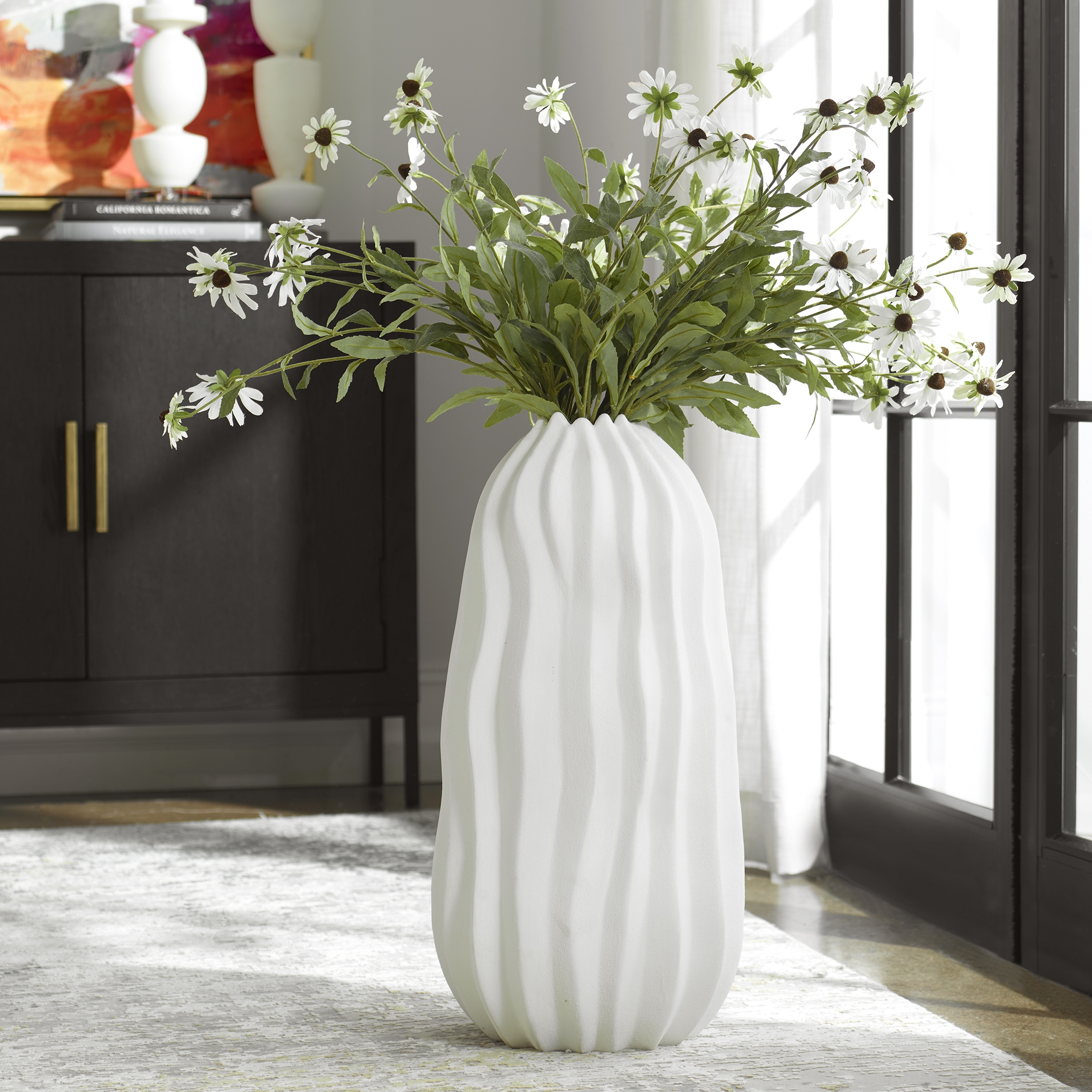 Merritt White Floor Vase - Image 1