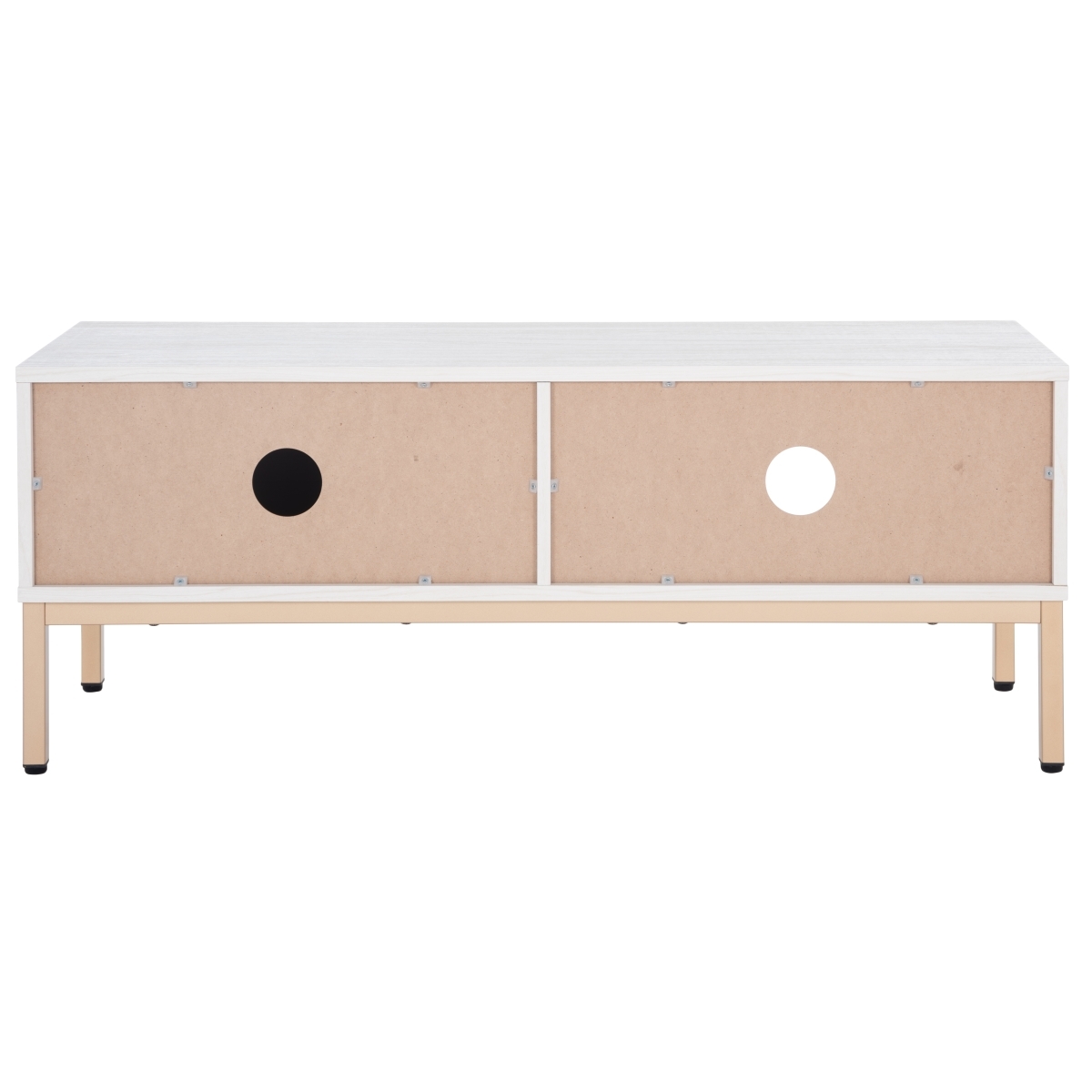 Lylia 1 Door Media Stand - Bleached White / Gold - Safavieh - Image 8