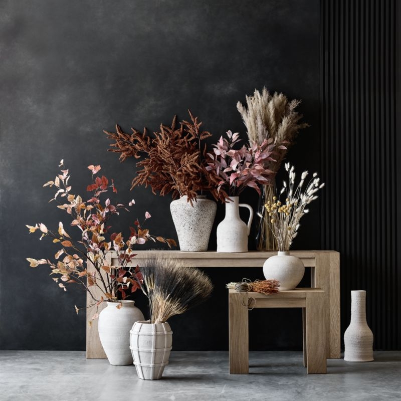 Villa White Jug Ceramic Vase 17" - Image 1