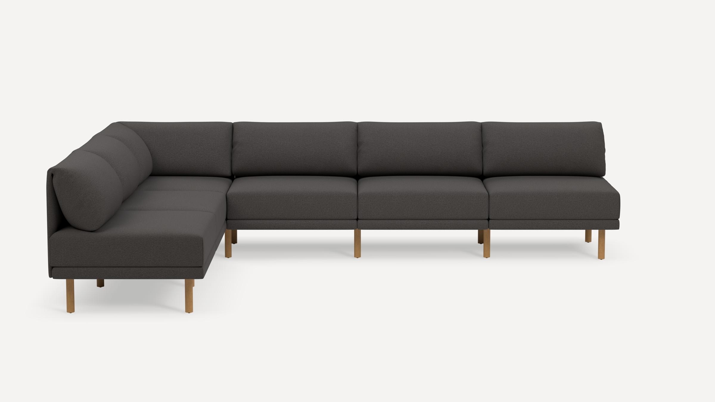 Range 6-Piece Open Sectional - Moss Green - Performance Flatweave / Black - Metal - Image 6