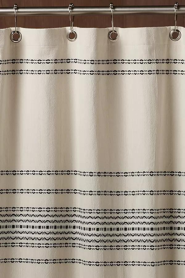 Rippled Stripe Organic Shower Curtain - Image 0