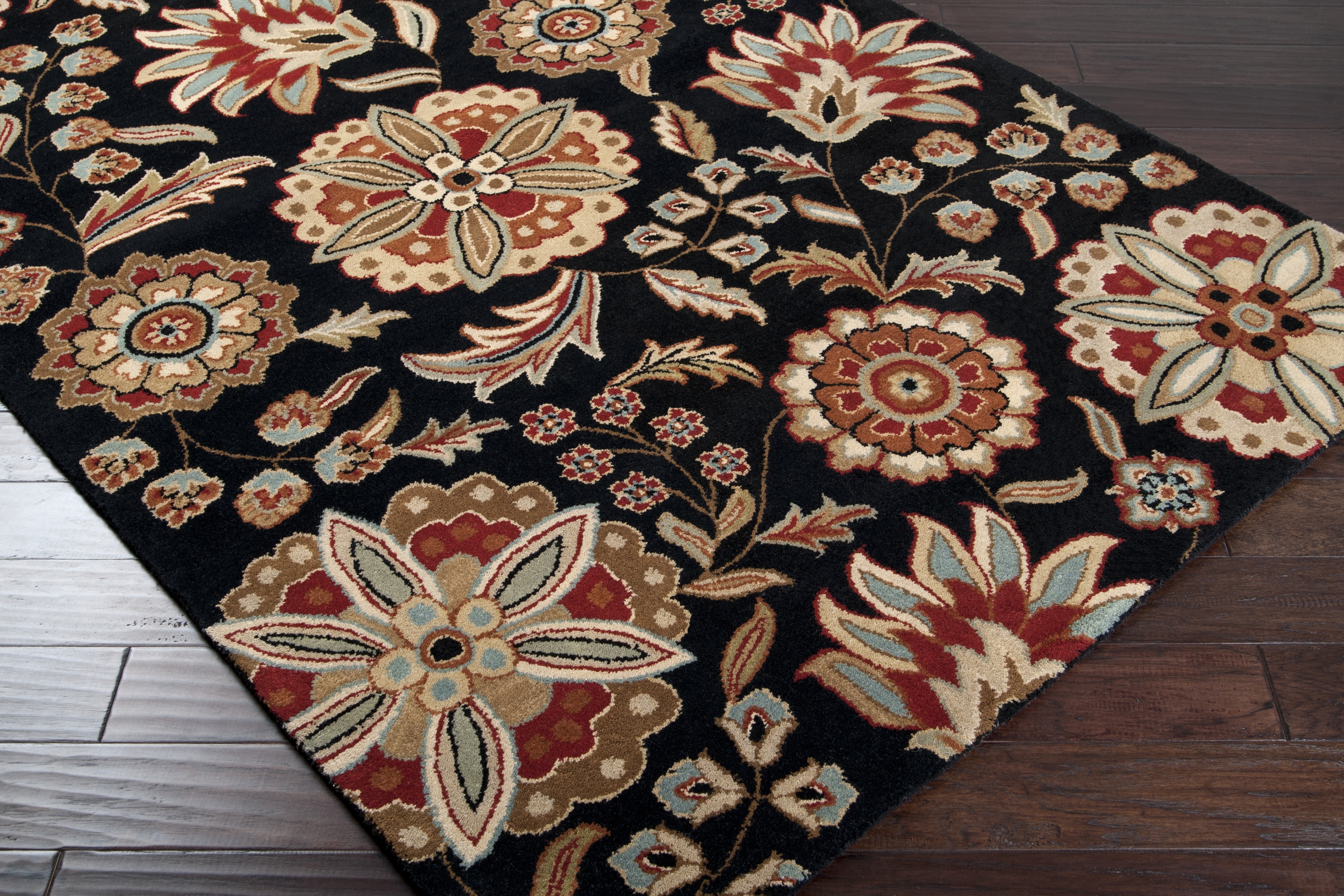 Livabliss Athena Black Indoor 6' x 6' Handmade Rug - Image 3