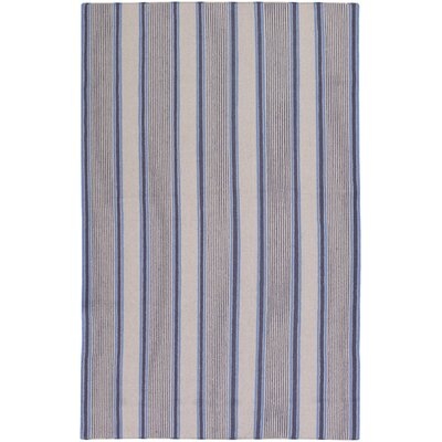 Farmhouse Stripes Handwoven Wool Gray/Beige Area Rug - Image 0