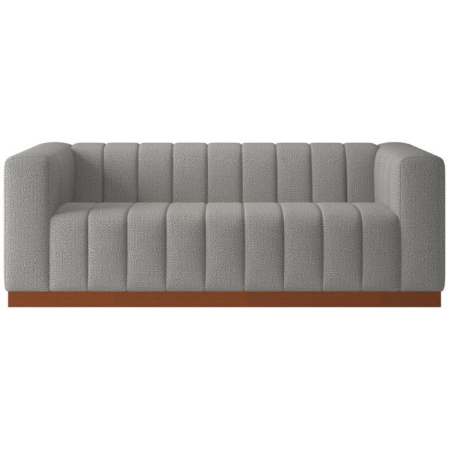 Forte 81" Hartman Charcoal Sofa with Walnut Base - Image 0