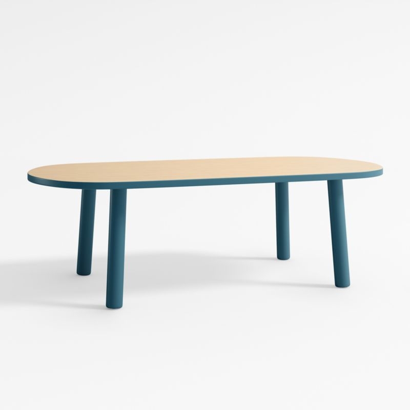 Rue Adjustable Midnight Blue Wood Kids Play Table with 15" Legs - Image 1