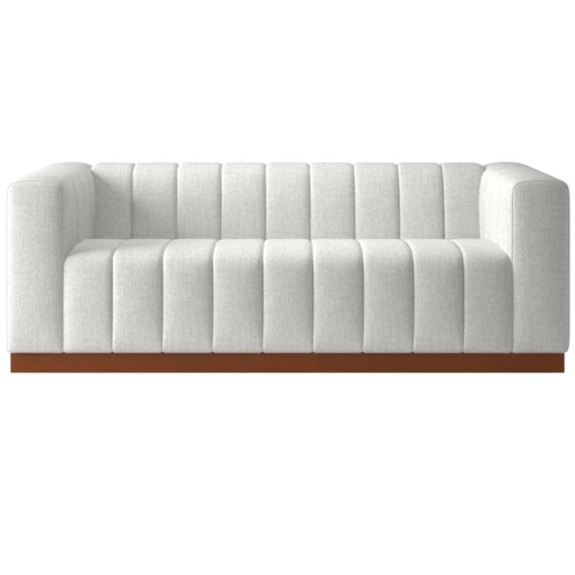 Forte 81" Channeled Sofa with Walnut Base Elliot Dove - Image 0