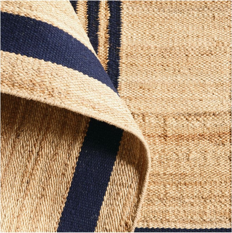 Lagos Jute and Wool Blend Blue Handwoven Area Rug 12'x15' - Image 3