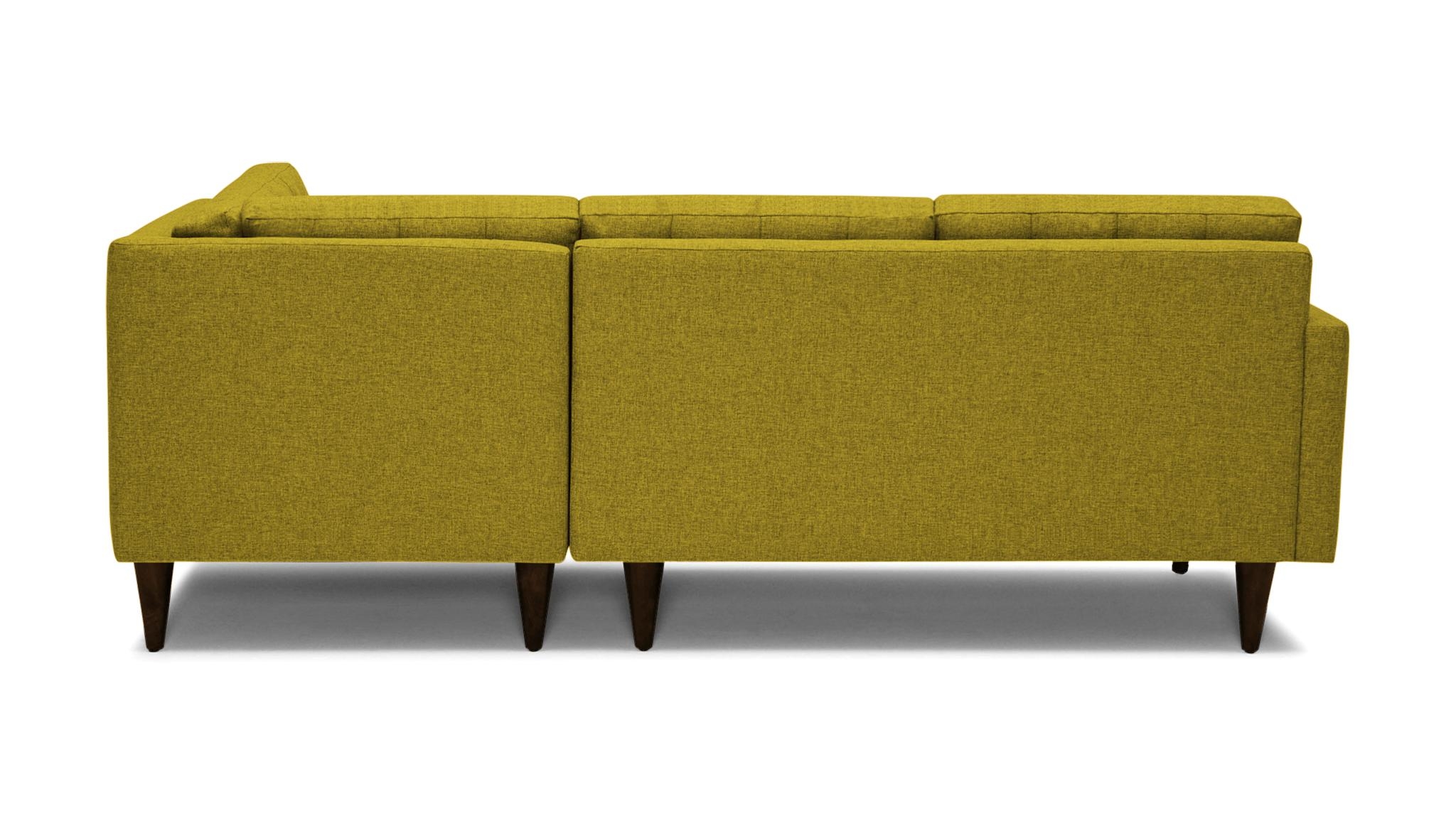 Yellow Eliot Mid Century Modern Apartment Sectional with Bumper - Bloke Goldenrod - Mocha - Left - Image 4