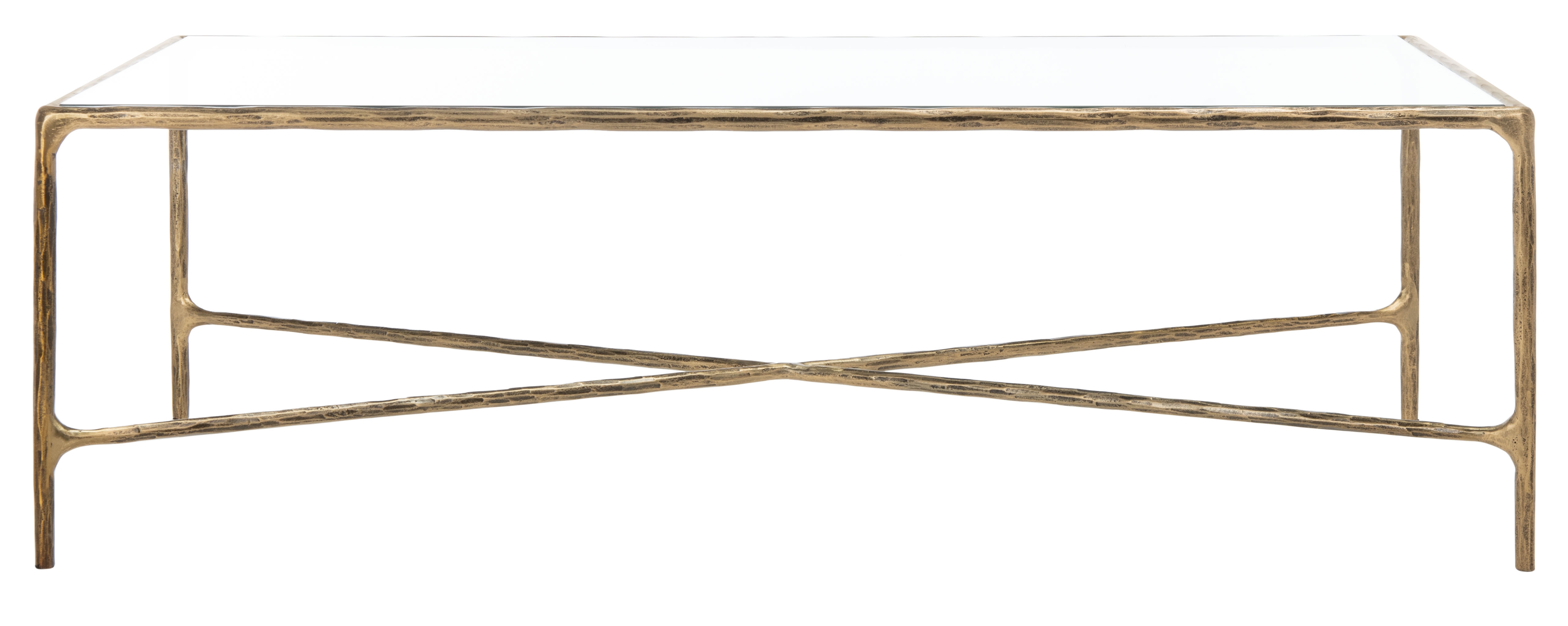 Jessa Rectangle Metal Coffee Table - Brass - Image 0