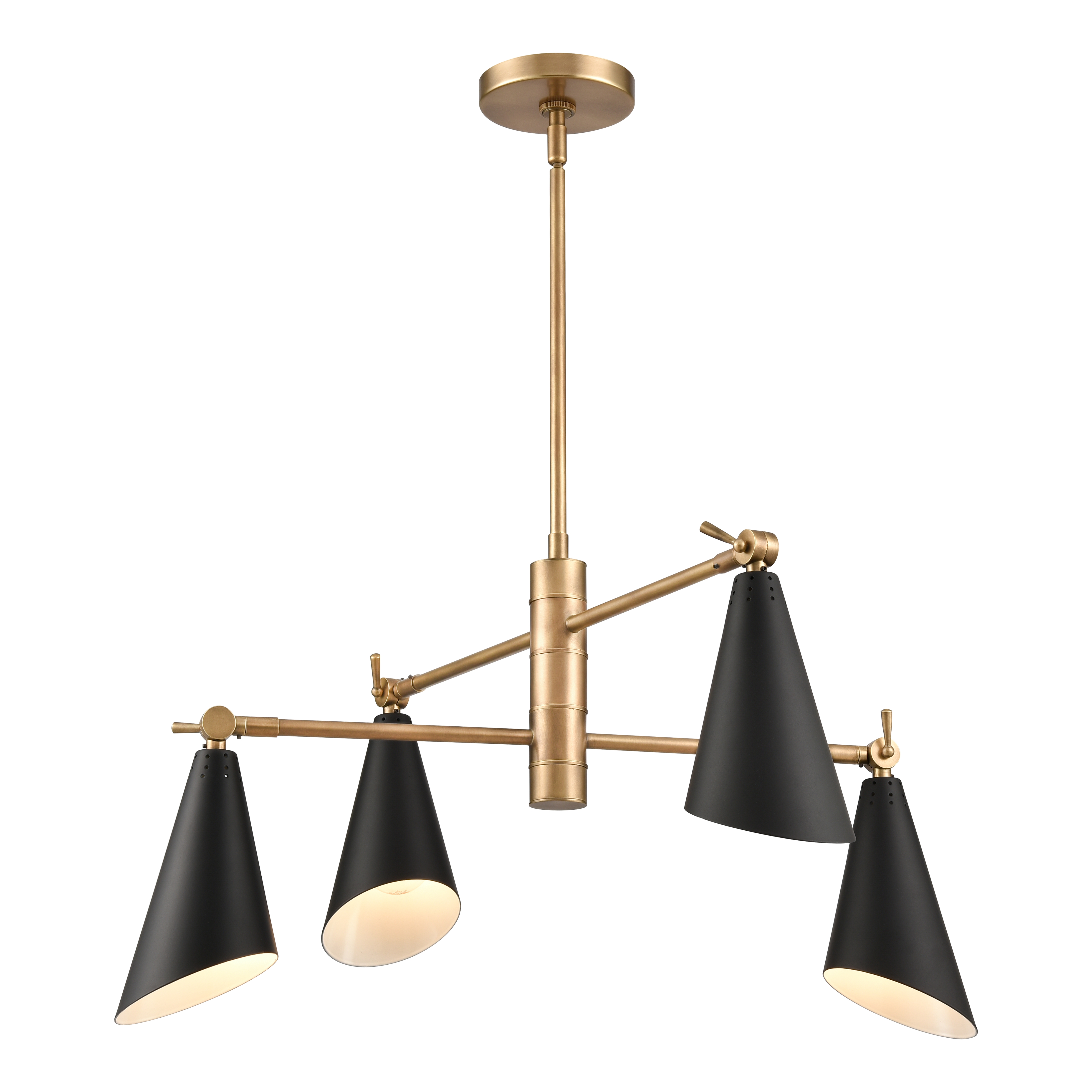 Calder 26'' Wide 4-Light Chandelier - Natural Brass - Image 0