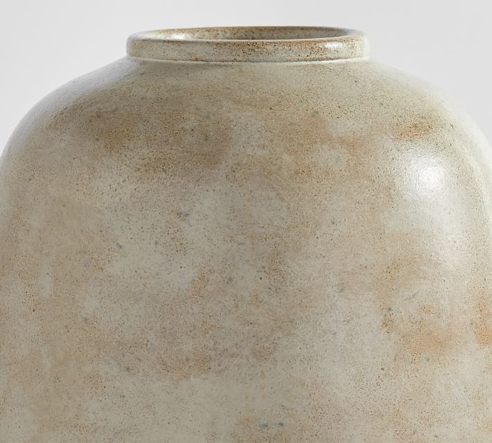 Artisan Handcrafted Terracotta Vase, Narrow, White - Image 1