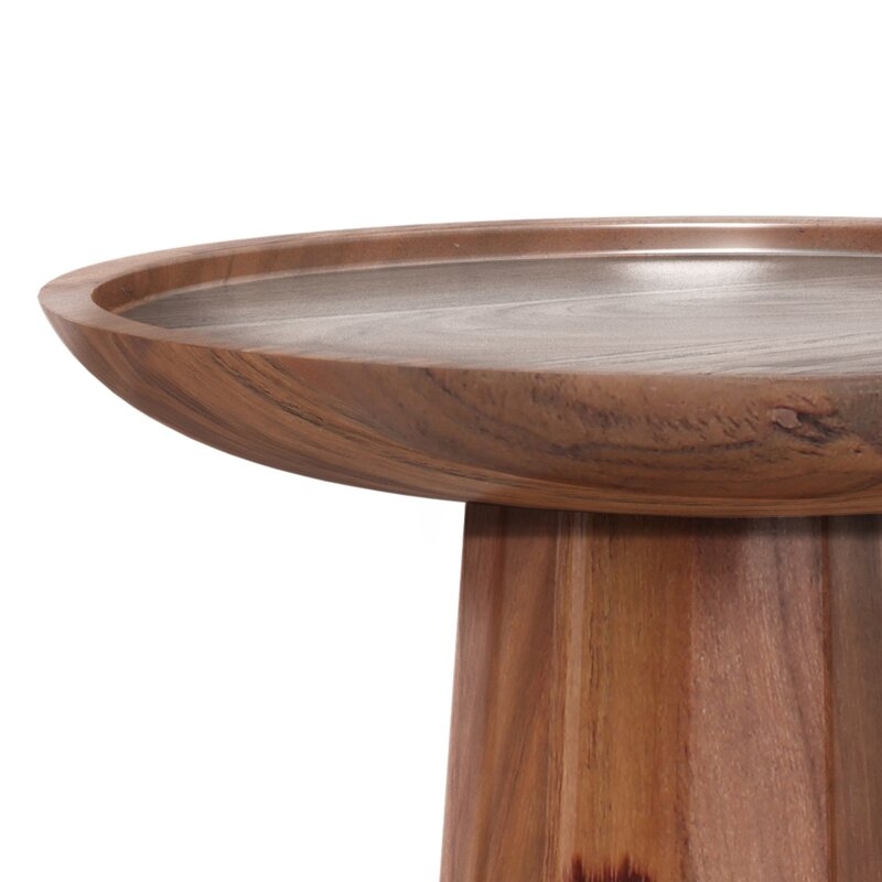 Dovercourt 18.5'' Tall Solid Wood Tray Top Pedestal End Table - Image 4