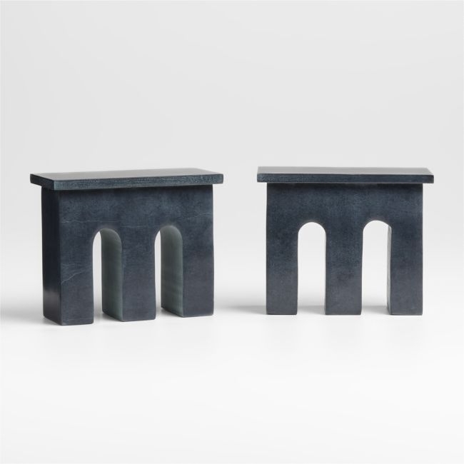 Pillar Marble Bookends, Set of 2 - Image 0