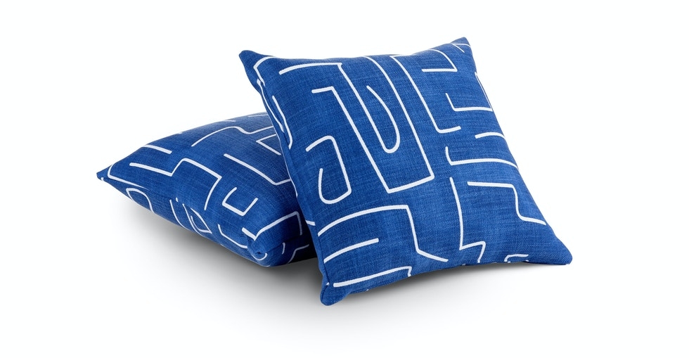 Matze Maze Blue Large Pillow Set - Image 0