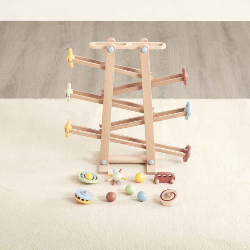 Wonder & Wise by Asweets Wooden Toddler Tumble Track Activity Toy - Image 3