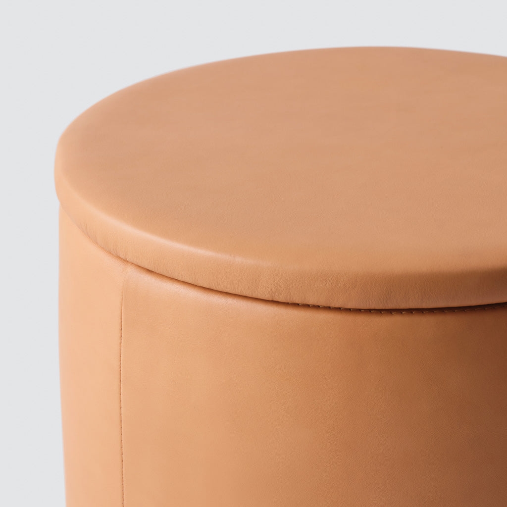 The Citizenry Torres Leather Storage Ottoman | Small | Cognac - Image 6