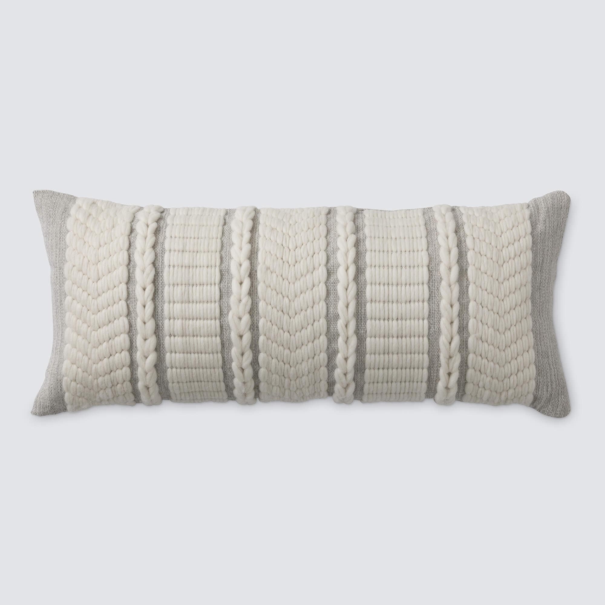The Citizenry Invierno Lumbar Pillow | 12" x 30" | Grey - Image 0