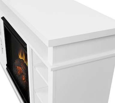 Felicia Electric Fireplace Media Cabinet, White - Image 2