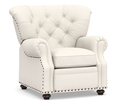 Lansing Upholstered Recliner, Polyester Wrapped Cushions, Performance Chateau Basketweave Ivory - Image 0