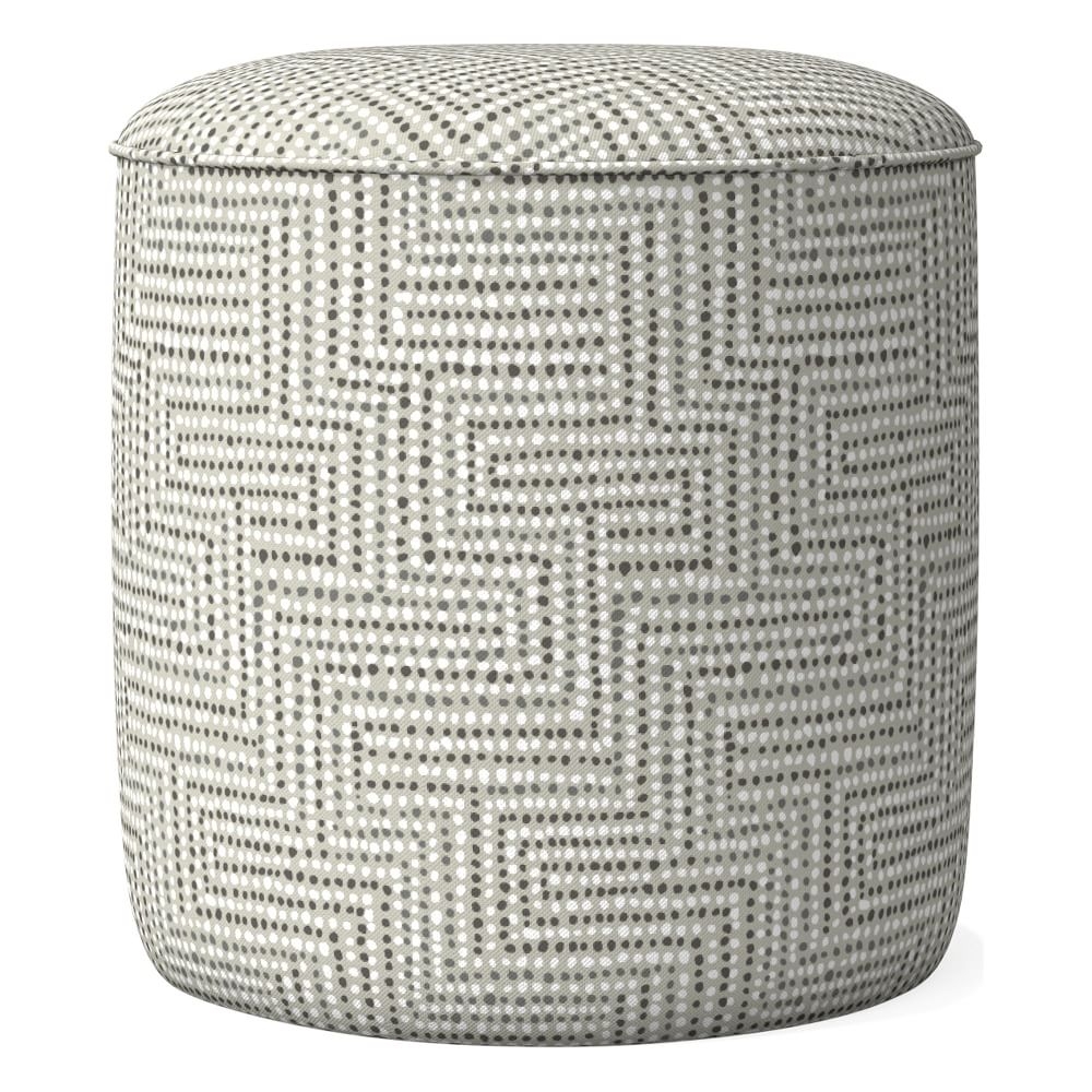 Roar & Rabbit Small Non Pleated Ottoman, Traveling Dot, Frost Gray, Concealed Support - Image 0