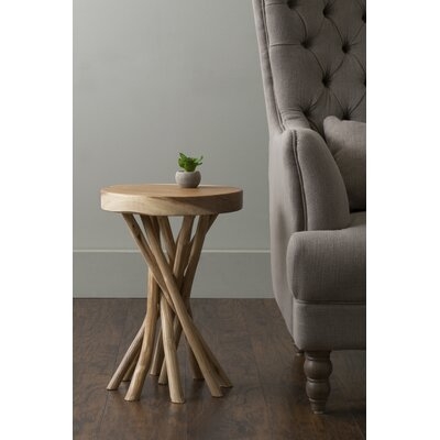 Mader Solid Wood Pedestal End Table - Image 1