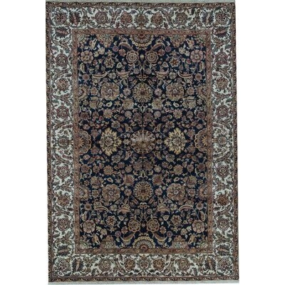 One-of-a-Kind Hand-Knotted Blue/Beige 6'1" x 8'11" Wool Area Rug - Image 0