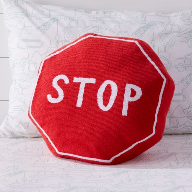 Stop Traffic Sign Throw Pillow - Image 0