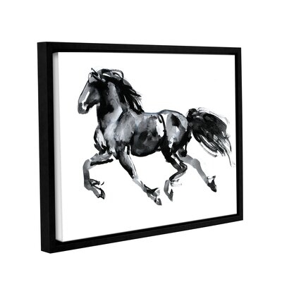 'Flying Friesian' - Painting Print on Canvas - Image 0
