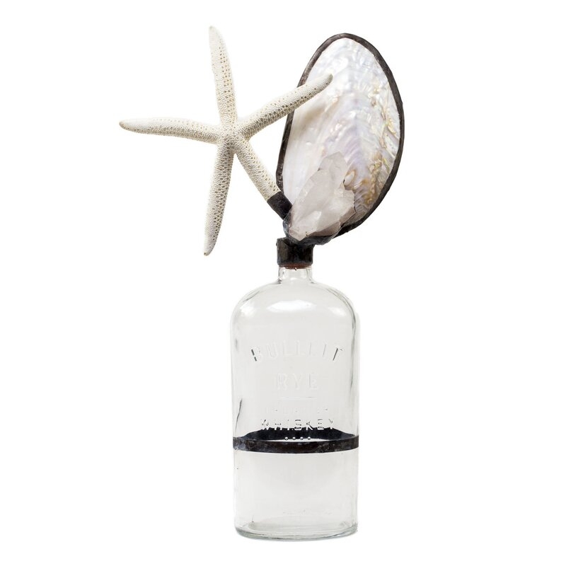 Jamie Dietrich Starfish Clear/Beige 17"" Crystal Decorative Bottle - Image 0