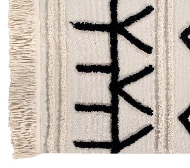 Machine Washable Canvas Bereber Rug, Natural, 4'7"x6'x7" - Image 1