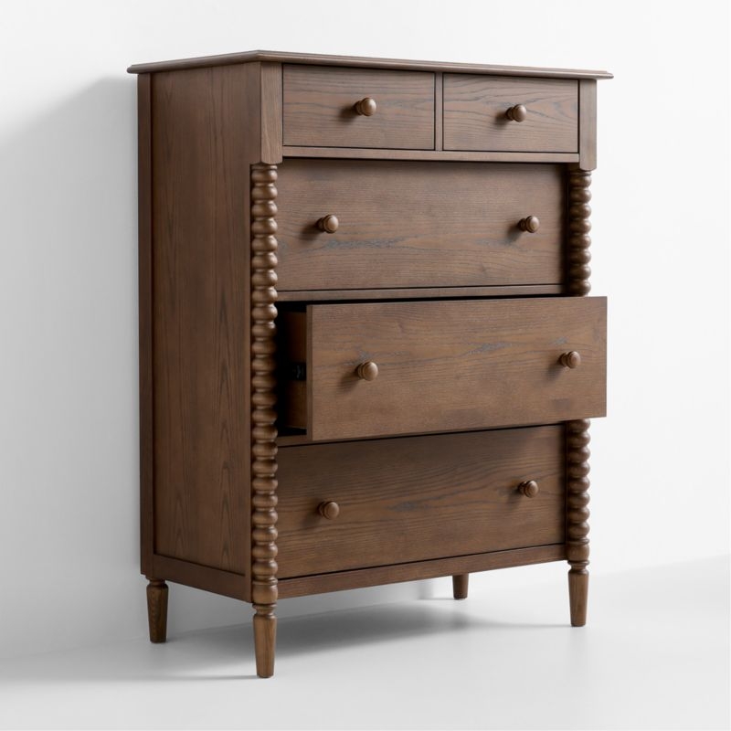 Jenny Lind Deep Brown Wood Tall 7-Drawer Kids Dresser - Image 2