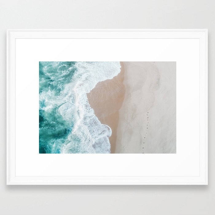 Ocean Mint - Aerial Beach And Ocean Photography By Ingrid Beddoes Framed Art Print by Ingrid Beddoes Photography - Scoop White - Medium(Gallery) 18" x 24"-20x26 - Image 0