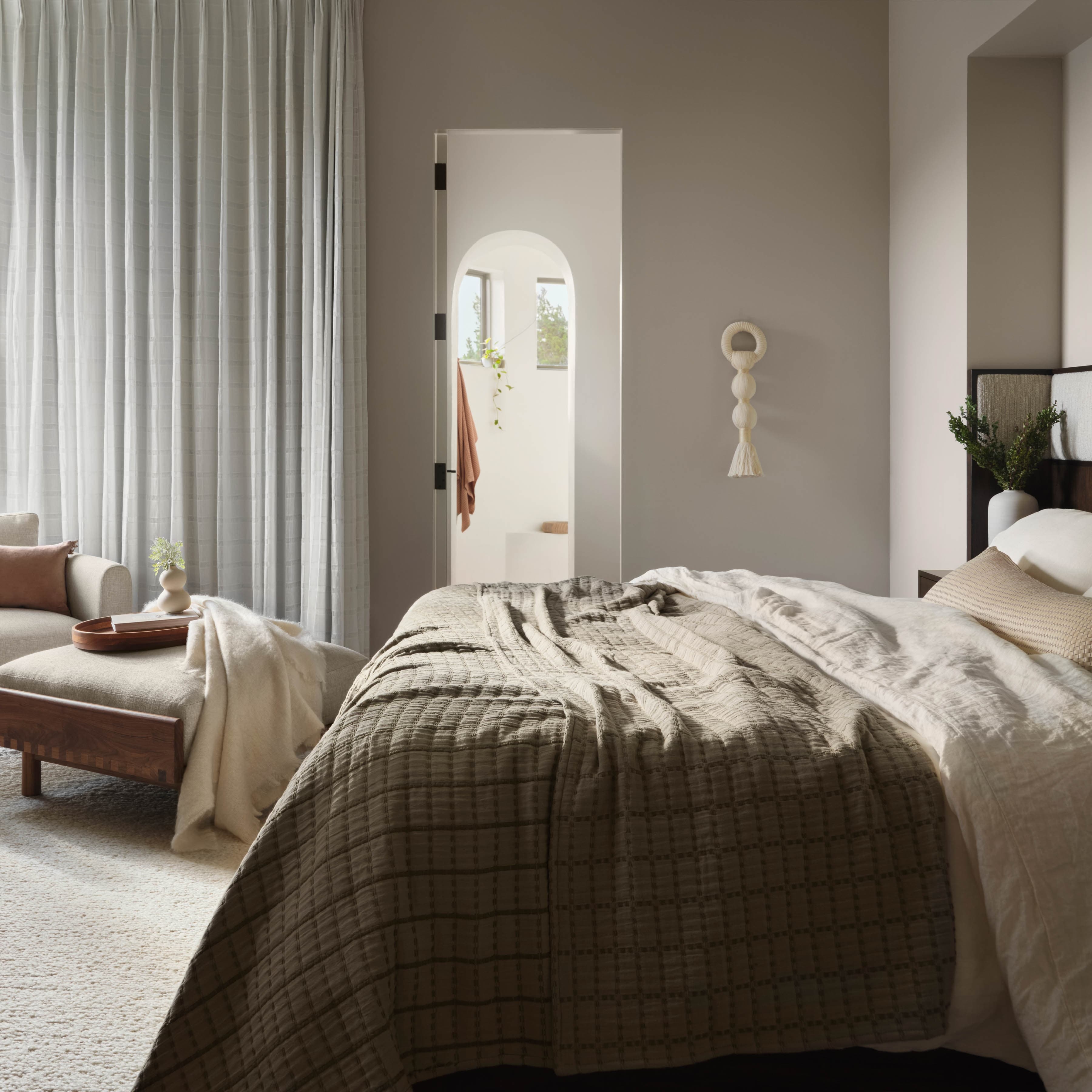 The Citizenry Dhara Leather Lumbar Pillow | 12" x 48" | Ivory - Image 1