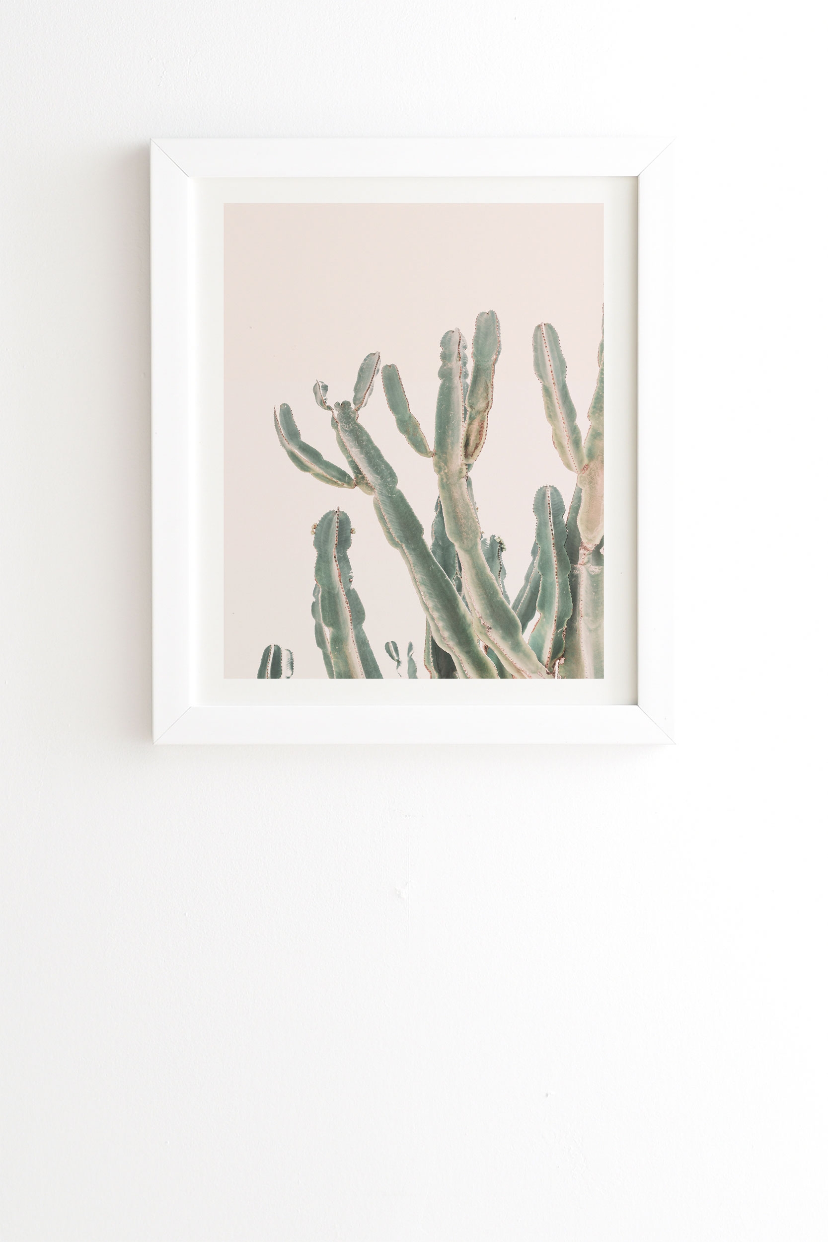 Sunrise Cactus by Sisi and Seb - Framed Wall Art Basic White 19" x 22.4" - Image 0