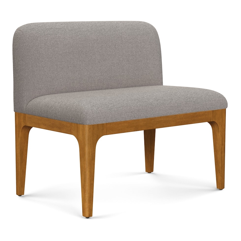 Rosin 34" Armless Banquette - Smoked Oak and Hestia Gray - Image 0