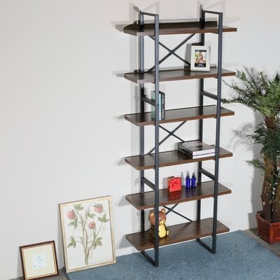 Adaire 85" H x 35.43" W Metal Etagere Bookcase - Image 0