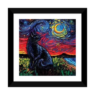 Black Cat Night II by Aja Trier - Painting Print - Image 0