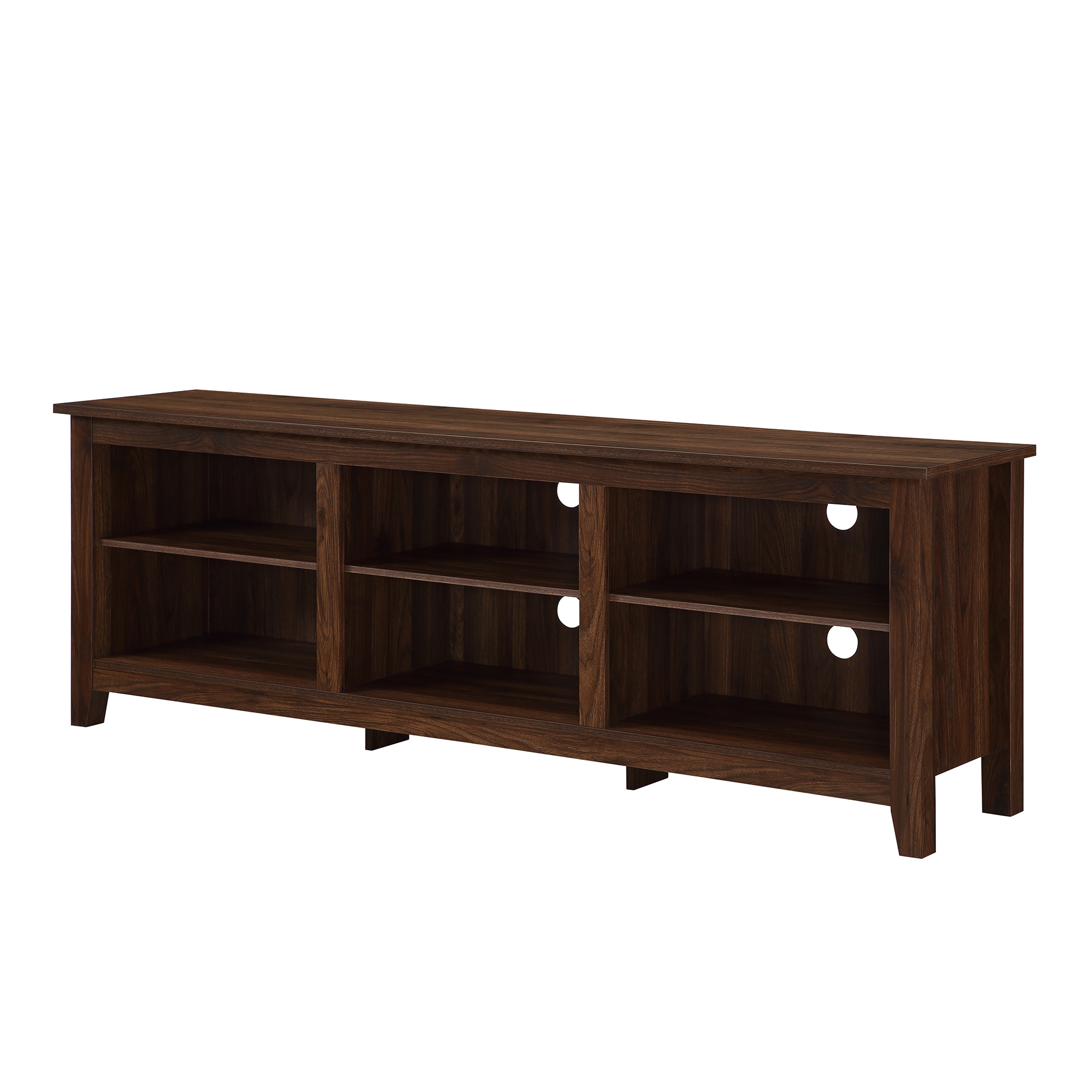 Essential 70" Rustic Wood TV Stand - Dark Walnut  - Image 2