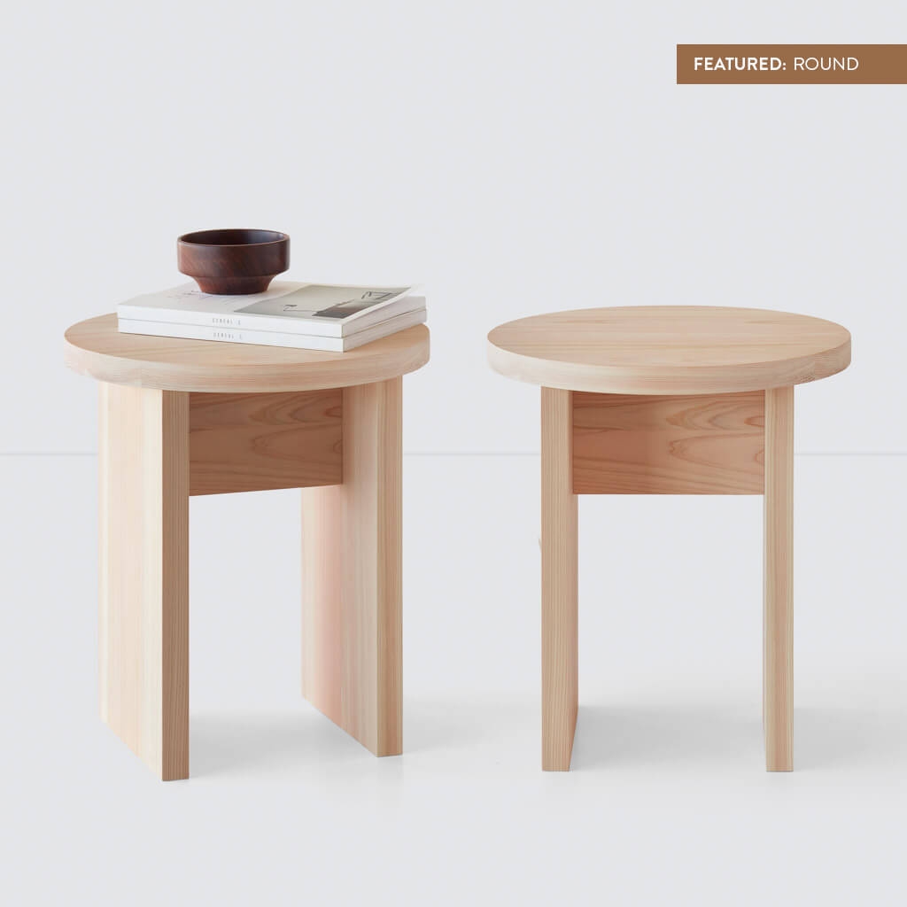 The Citizenry Hinoki Wood Side Table | Half Moon - Image 6