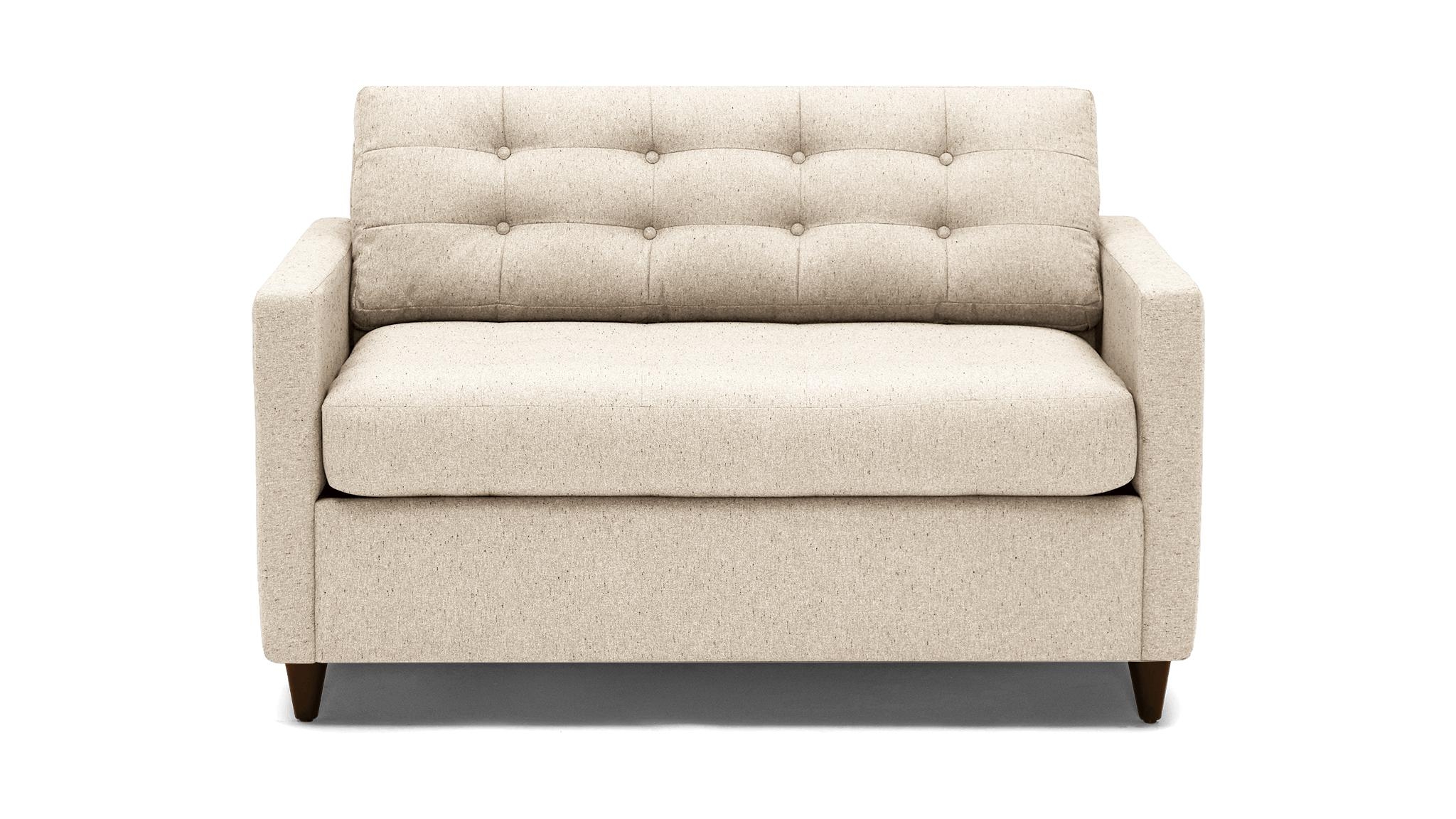 White Eliot Mid Century Modern Twin Sleeper - Tussah Snow - Mocha - Image 0